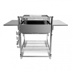indoor Korean basket topper Manual Foot Flip Camping 180 degree Rotating Barbecue BBQ Grill