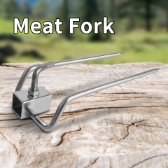 Heavy Duty Stainless Steel Grilling Fork - BBQ Accessories with 17in Long Handle, Heat-Resistant, Rustproof, Ergonomic Grip for Outdoor Grilling