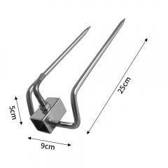 Heavy Duty Stainless Steel Grilling Fork - BBQ Accessories with 17in Long Handle, Heat-Resistant, Rustproof, Ergonomic Grip for Outdoor Grilling