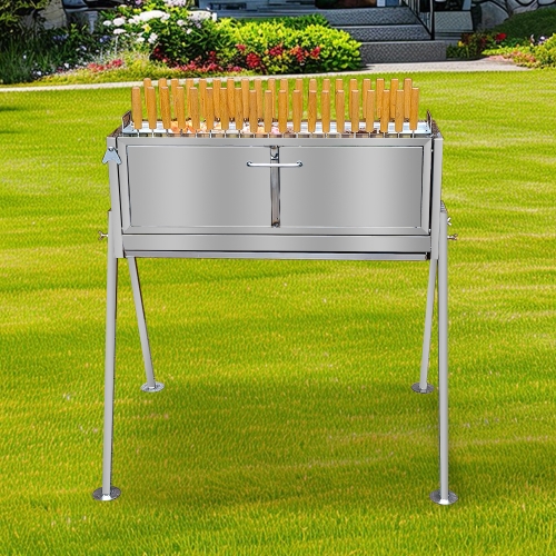 4-in-1 Camping Barbecue Grill | Grill + Griddle + Smoker + Fire Pit, All-in-One Outdoor Cookware