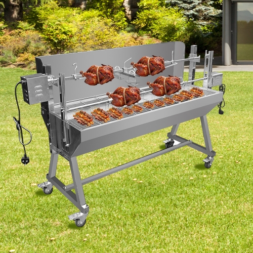 Stainless steel outdoor electric charcoal barbecue grill