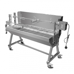 Stainless steel outdoor electric charcoal barbecue grill