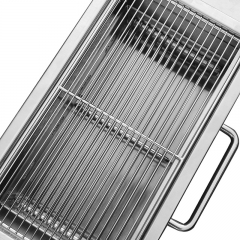 Portable outdoor camping stainless steel folding barbecue and vegetable small barbecue grill