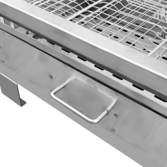 Portable outdoor camping stainless steel flip grill with barbecue clip