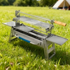 Outdoor camping portable stainless steel multifunctional barbecue grill