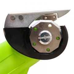 Cordless electric scissors or box cutters, used for cutting materials such as cardboard, fabric, leather, and plastic.  